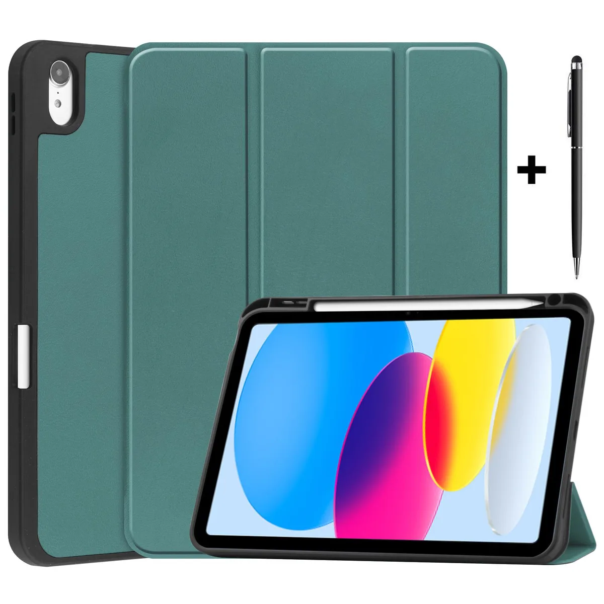Werleo Werleo Cover Case iPad 10th Gen 10.9 2022 Dark Green with Stylus — product photo