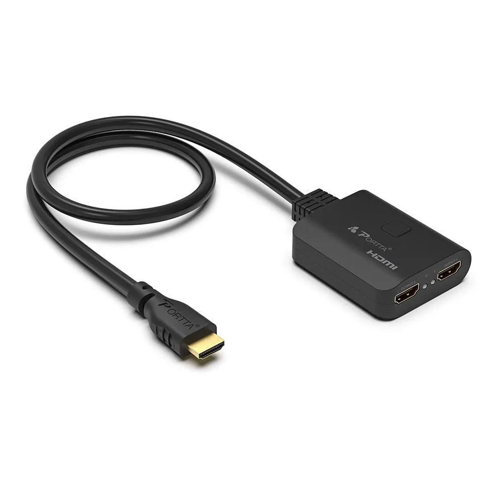 PORTTA PORTTA 122HD4KU-N2SP12MPD 1×2 HDMI Splitter 4K@60Hz 4:4:4 Downscaler — product photo
