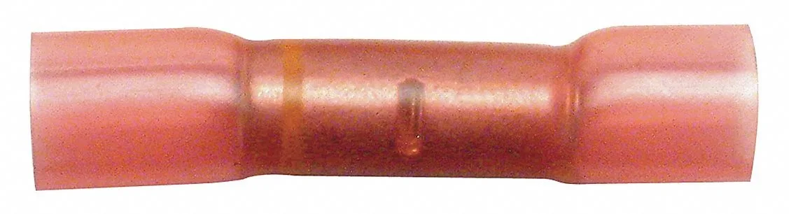Ten pink heat-shrink butt splice connectors on a card