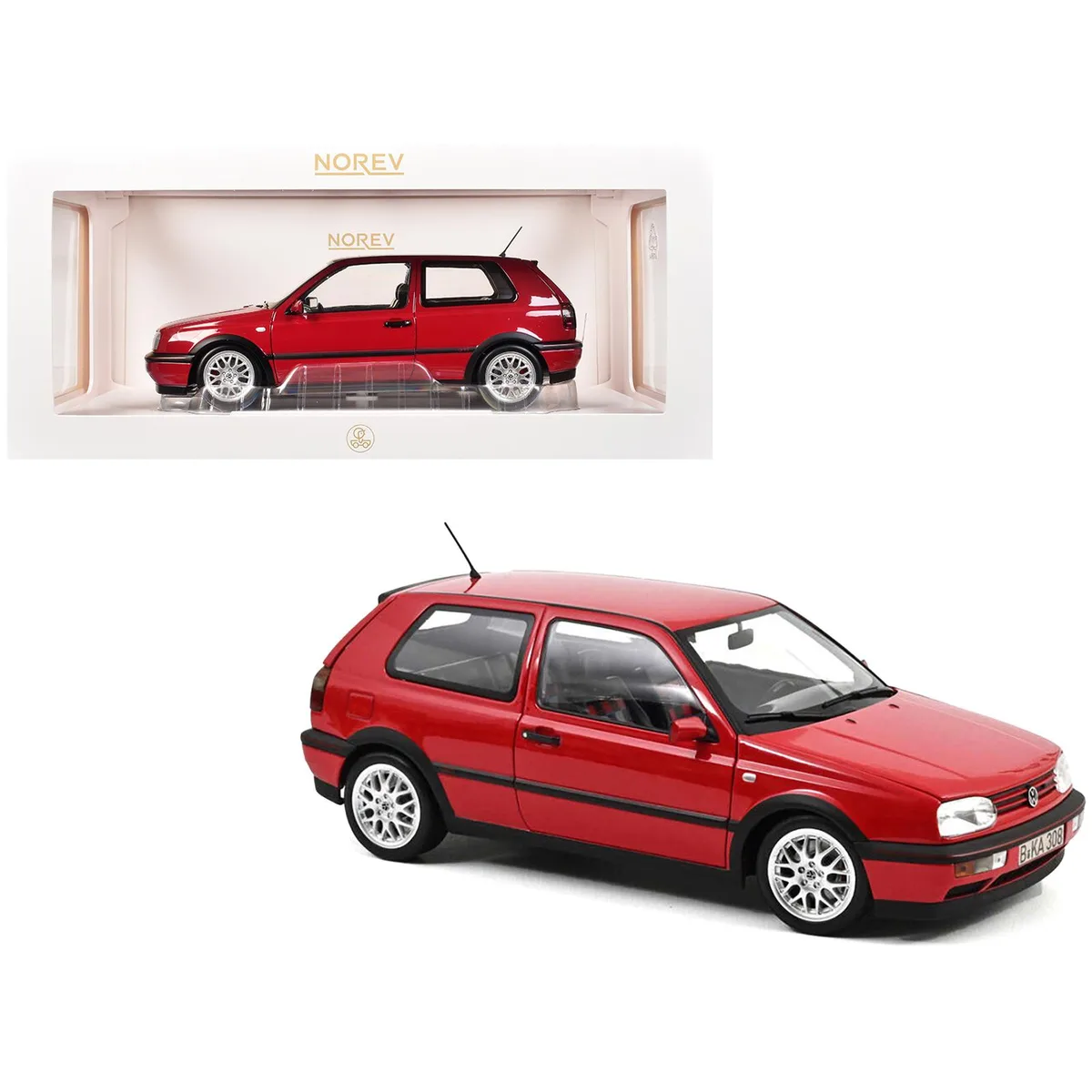 Norev Norev 1996 Volkswagen Golf GTI 20 Years Anniversary Edition Flash Red 1/18 Diecast hobby collectible — product photo