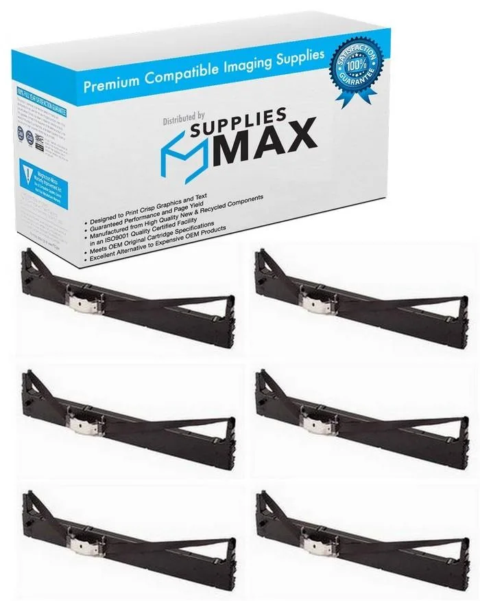 SuppliesMax SuppliesMax TallyGenicom 044829 Black Printer Ribbon 6 Pack — product photo