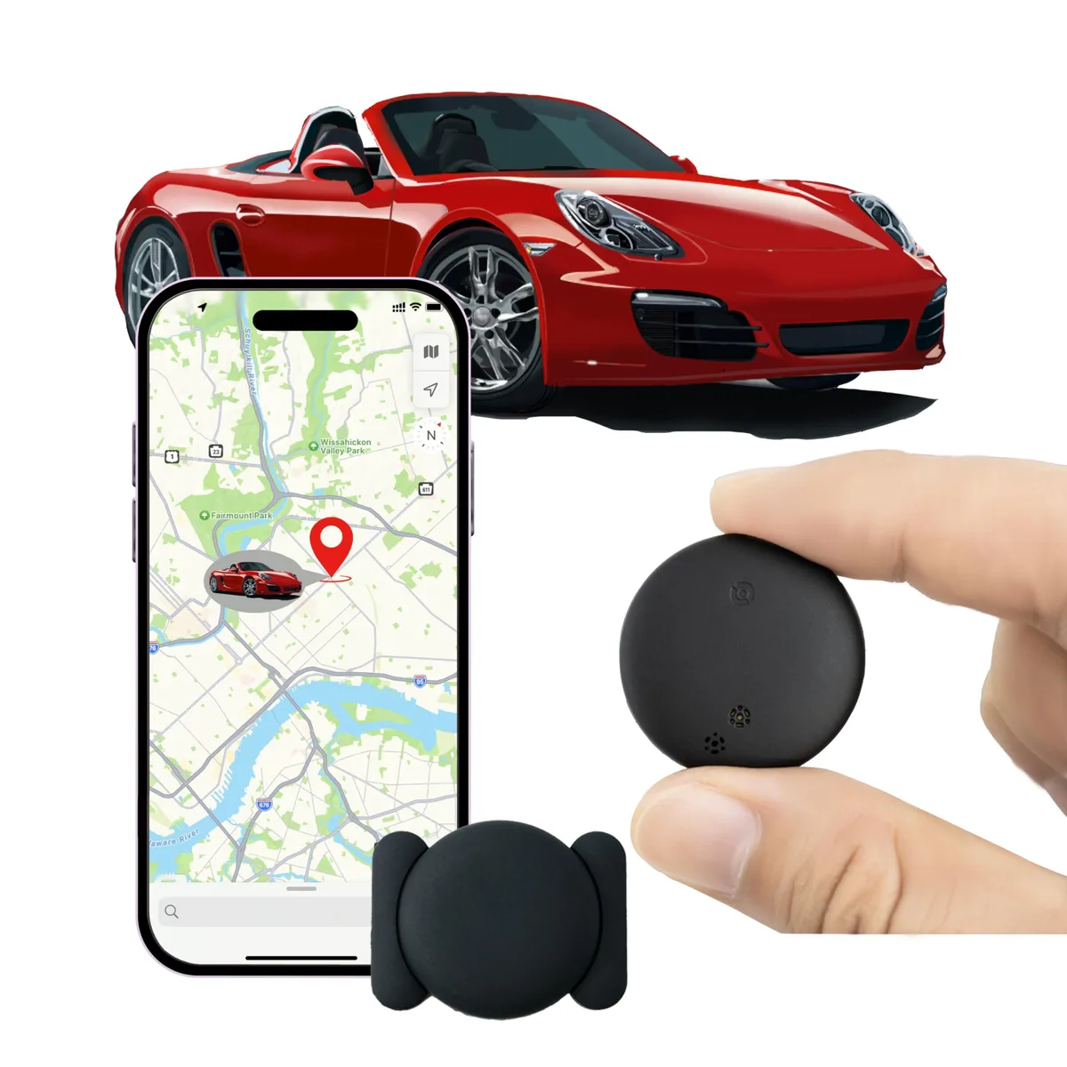  YIALT IOS Tracker Apple Find My GPS Locator 12 Months Battery IP67 Magnetic 30×7mm — product photo
