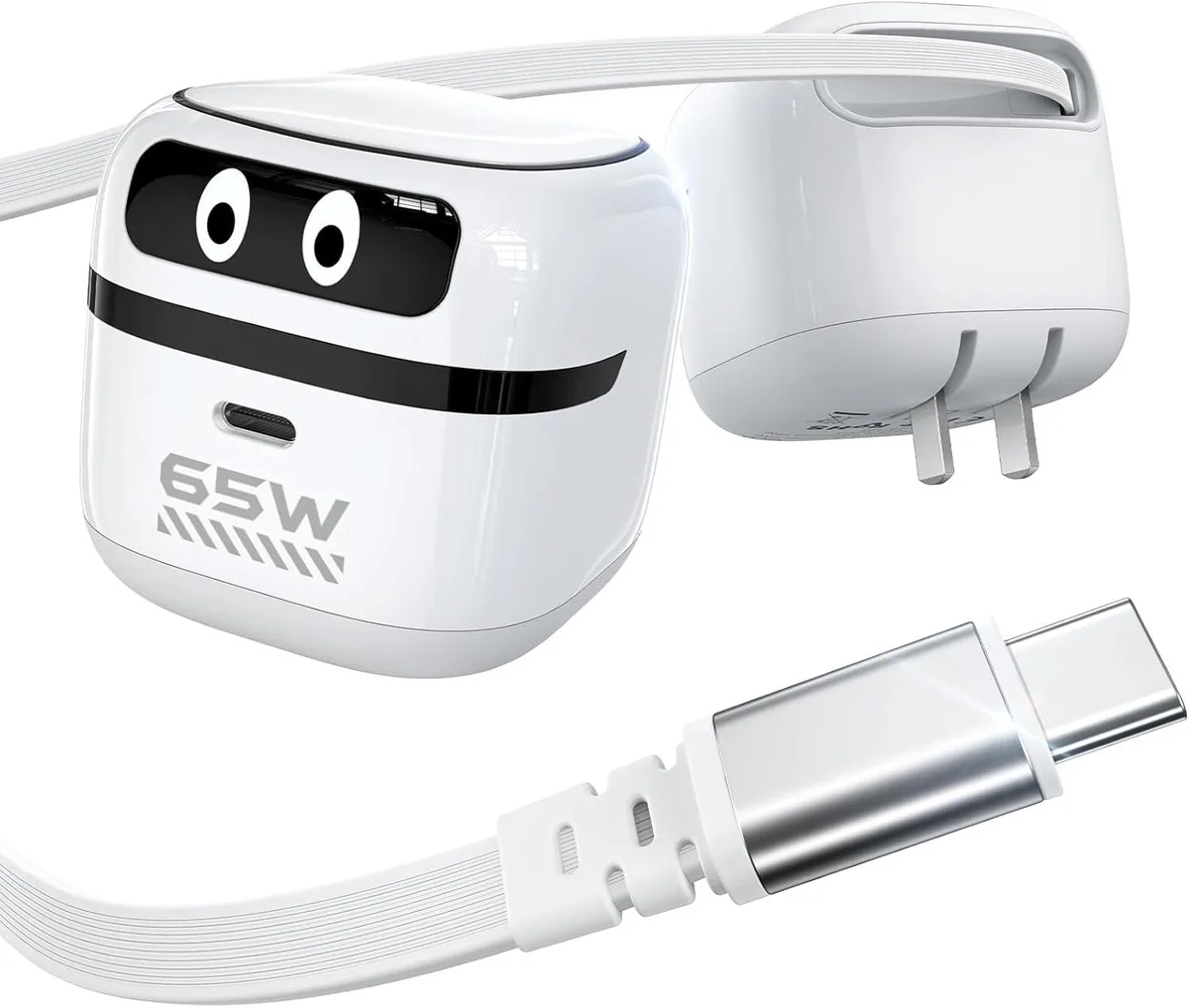 Chopmate Chopmate 65W GaN Retractable USB-C AC Adapter Robot Design — product photo