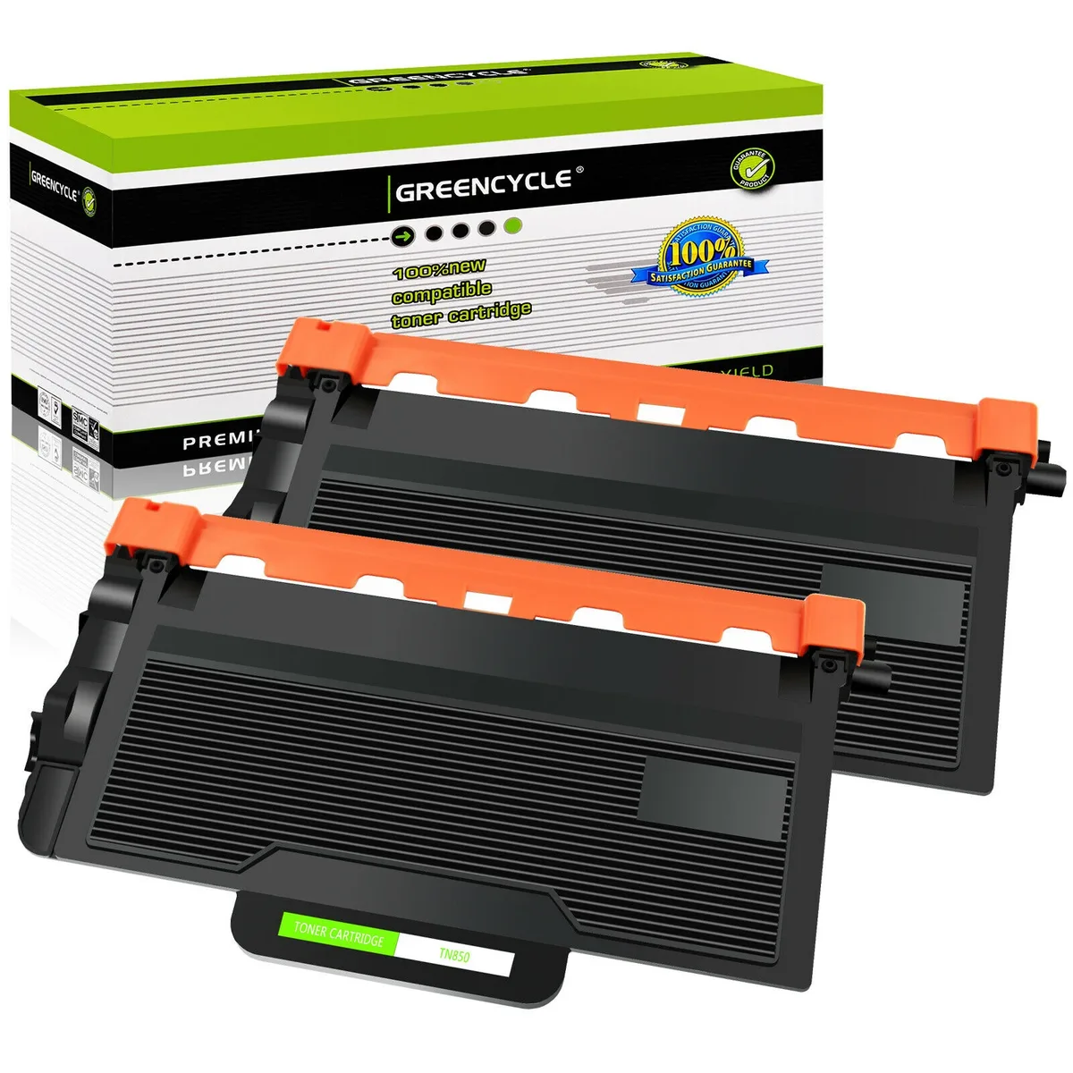GREENCYCLE GREENCYCLE TN850 Black Toner Cartridge 2 Pack 8000 Pages — product photo