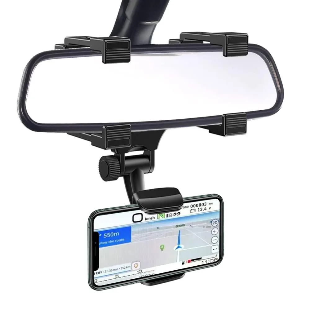  VAGURFO Car Phone Mount-01 Rear View Mirror Phone Mount Black — product photo