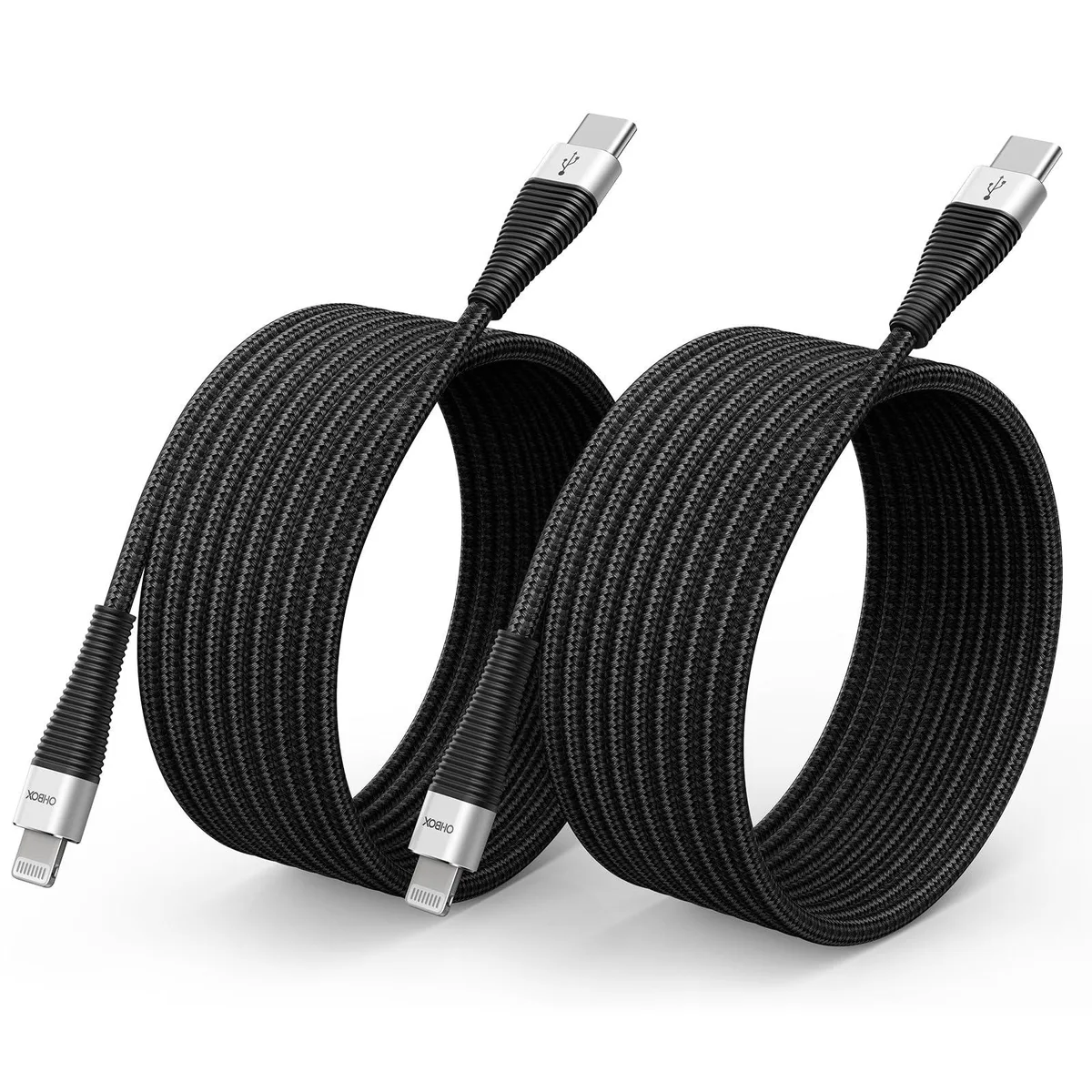 ohbox USB C to Lightning Cable 10 ft 2 Pack MFi Certified — product photo