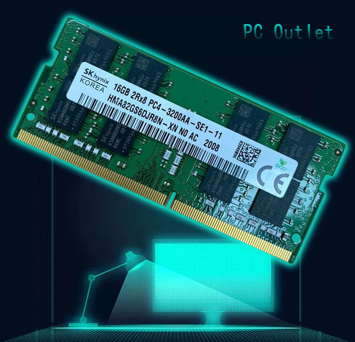 SK hynix SK hynix HMA82GS6DJR8N-XN 16GB DDR4 3200 SODIMM laptop RAM — product photo