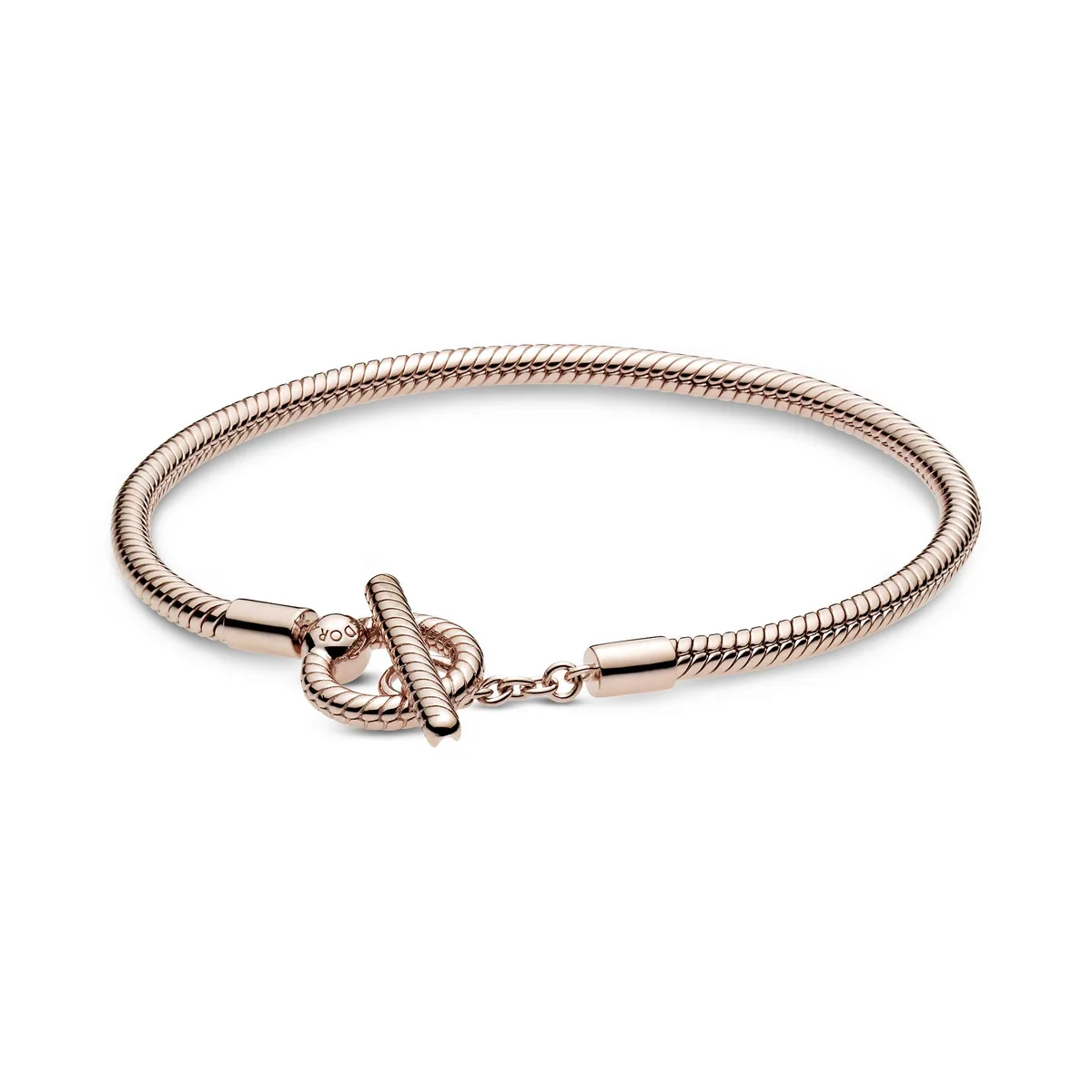 PANDORA PANDORA Moments T-Bar Snake Chain Bracelet 14k Rose Gold — product photo