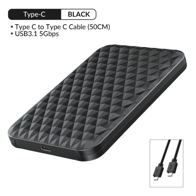 Hetai Tech Hetai Tech 2.5" SATA 3.0 USB-C Enclosure 7-9.5mm — product photo