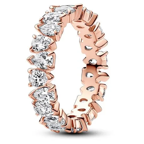 PANDORA PANDORA Alternating Sparkling Band Ring 14k rose gold-plated — product photo