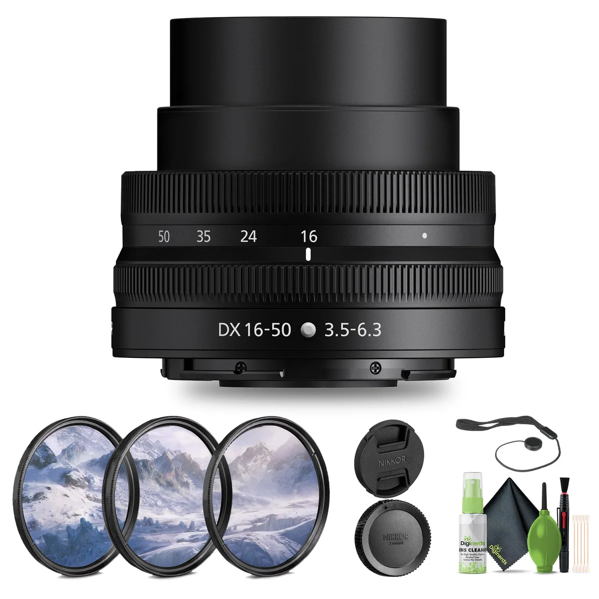 Nikon Inc Nikon NIKKOR Z DX 16-50mm f/3.5-6.3 VR Lens + Filter Kit + Cap Keeper — product photo