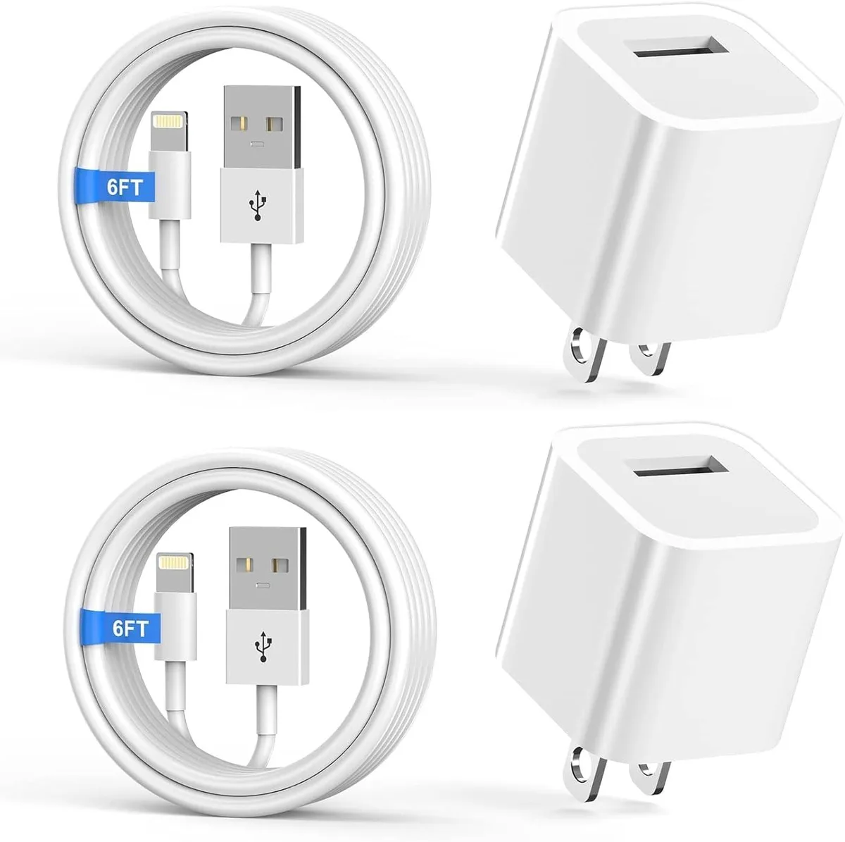 MCHOSE MCHOSE 2Pack 6FT Lightning Cable with 2Pack USB Wall Charger MFi Certified — product photo