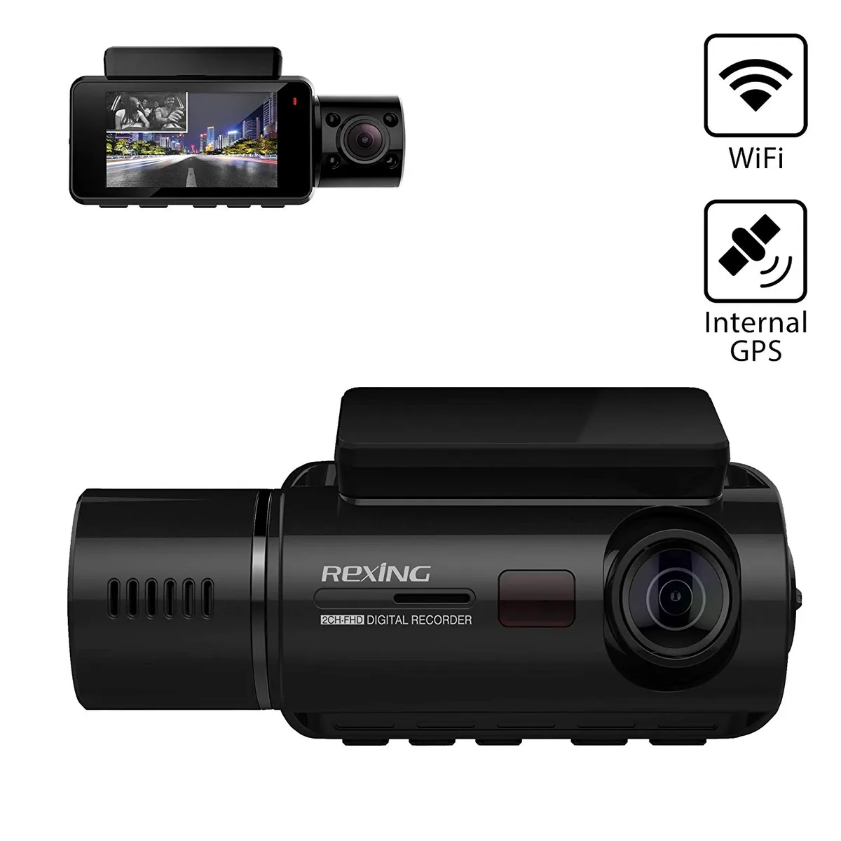 Rexing Rexing V3 Dual-Channel Onboard Camera System 1080p WiFi GPS Supercapacitor 2.7" LCD Parking Monitor — product photo