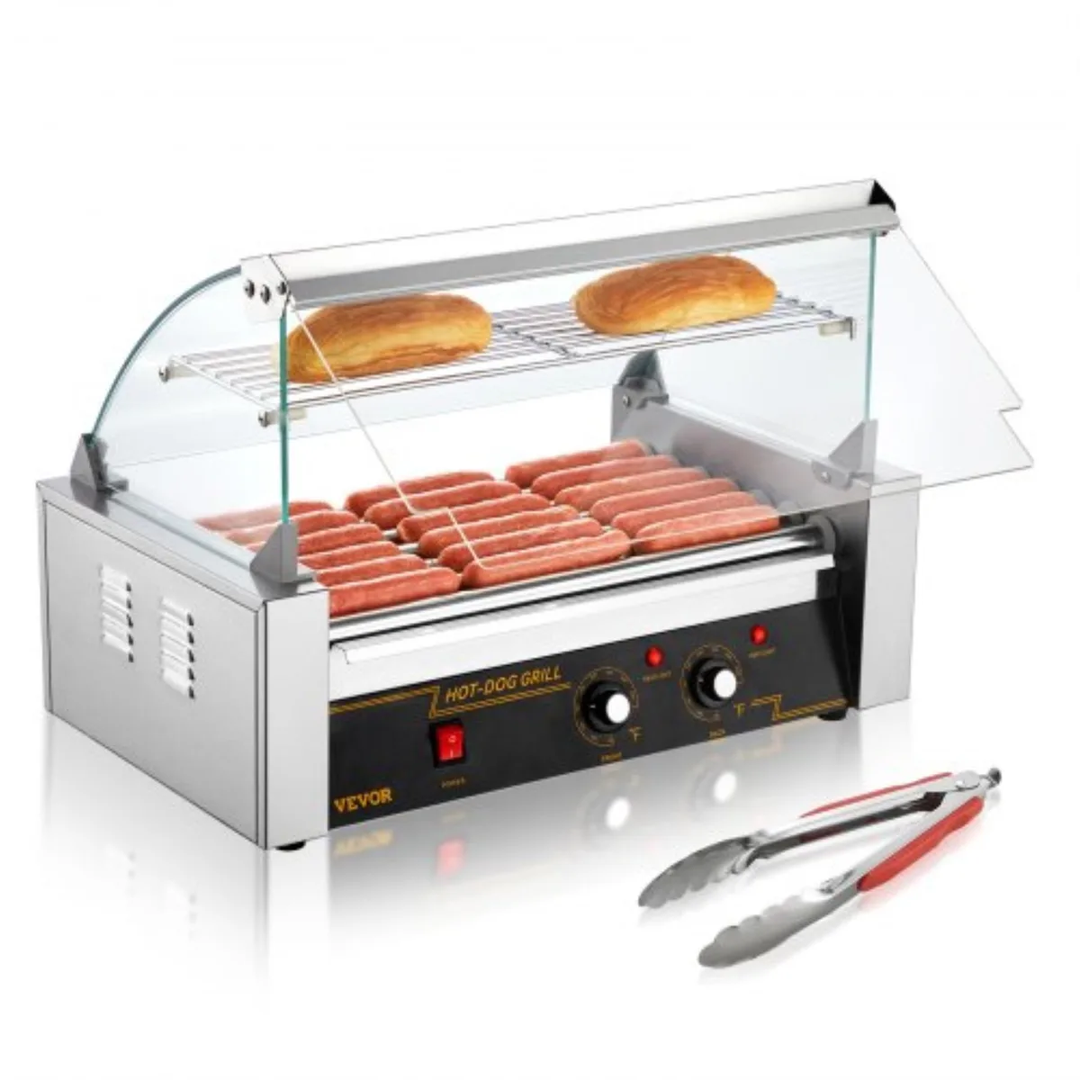 VEVOR VEVOR SC-7XD Hot Dog Roller 7 Rollers 18 Capacity 1050W Stainless Steel — product photo