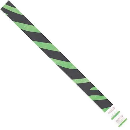 DuPont Tyvek DuPont Tyvek WR108GN Wristbands 10" Green Zebra Stripe PK500 — product photo