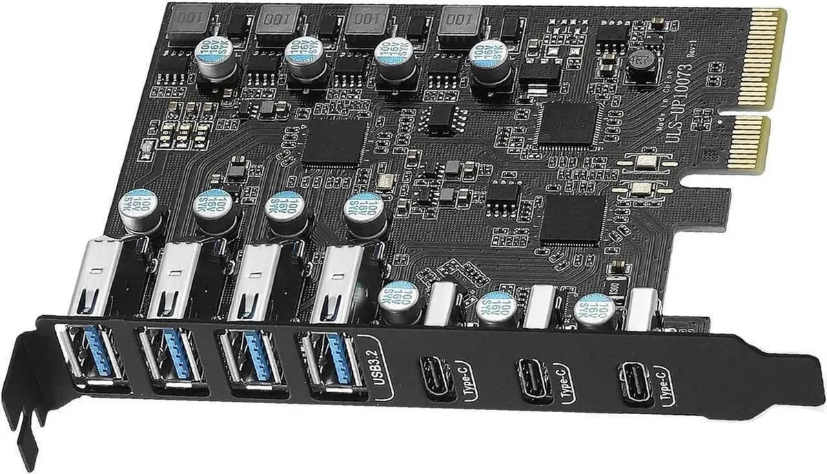 Vszerda Vszerda USB 3.2 Gen 2 PCIe Expansion Card 7 Ports (3× USB-C, 4× USB-A) 10 Gbps — product photo