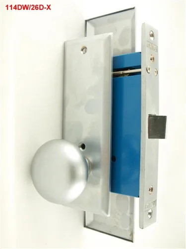 MAXTECH MAXTECH Marks 114DW/26D-X Like Satin Chrome 26D Wide Face Plate Right Hand Storeroom Mortise Lock Knob — product photo