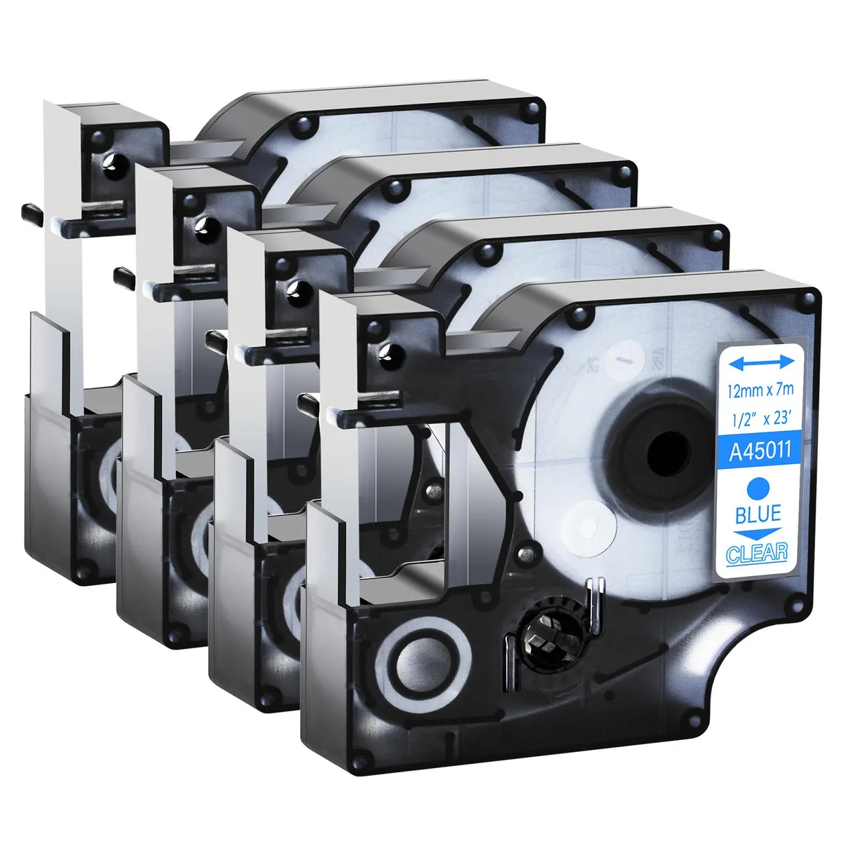 GREENCYCLE GREENCYCLE D1 45011 S0720510 Blue on Clear 12 mm 23 ft 4-pack — product photo