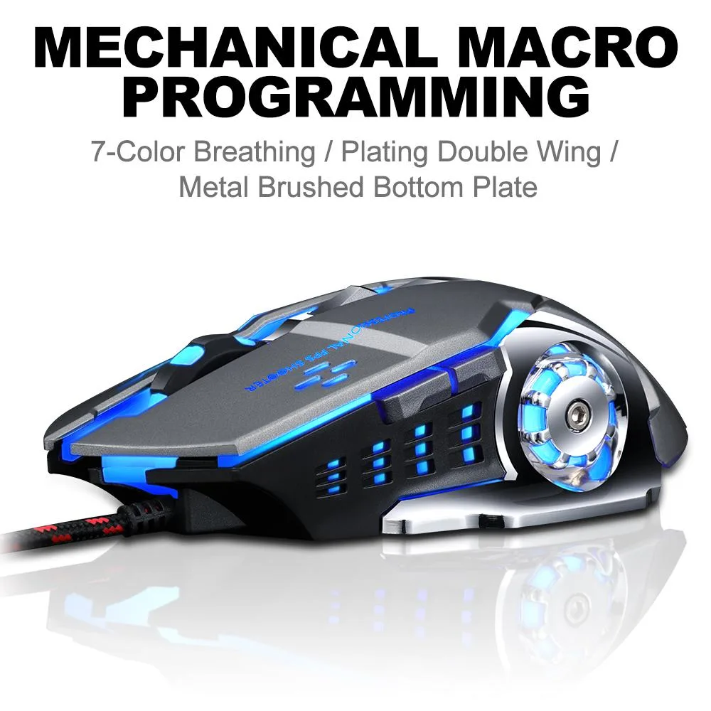 Mid-America Fittings Inc Mid-America Fittings Inc V6 ES90CM wired gaming mouse 8000Hz 20K DPI 6 buttons 160g — product photo