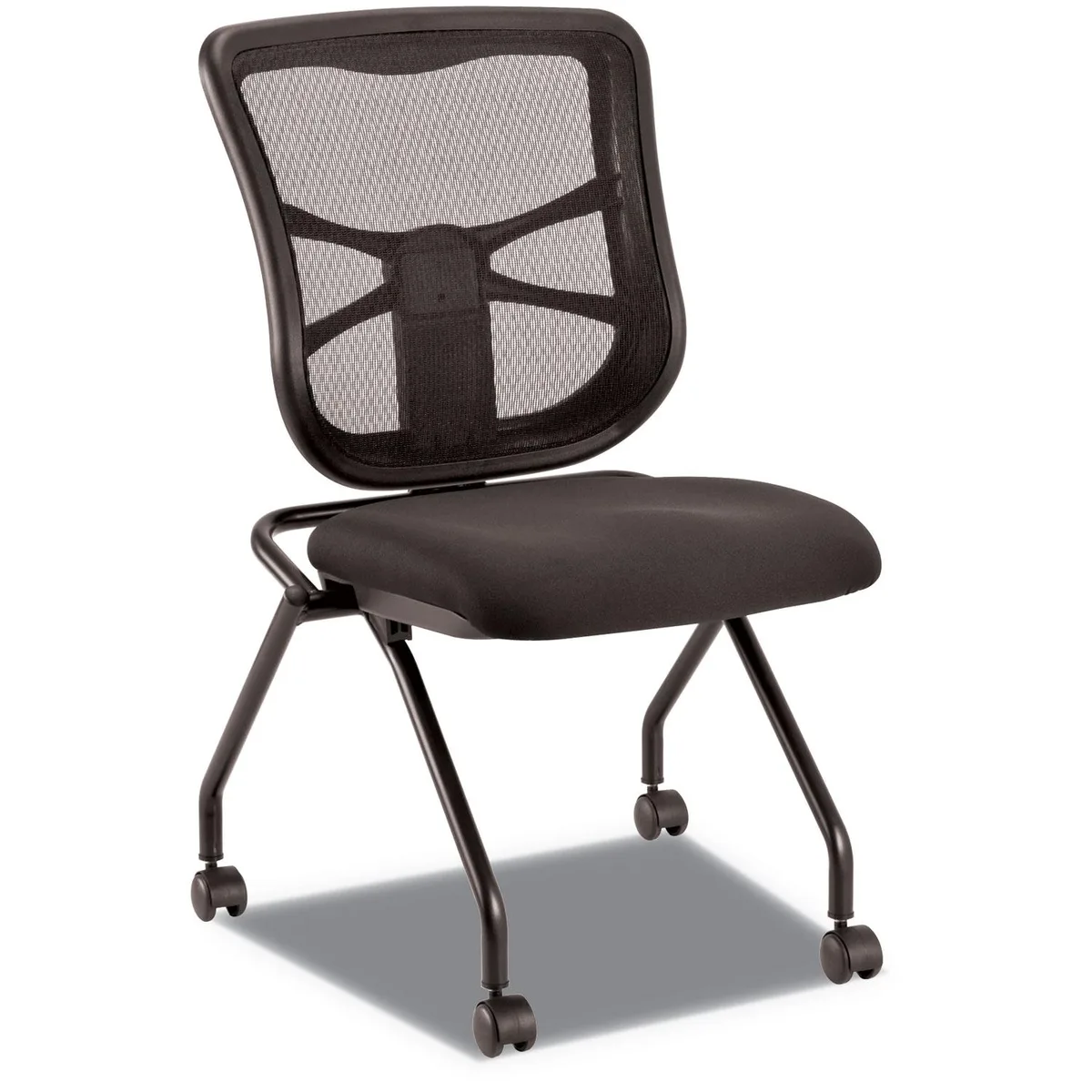 Alera Alera ALEEL4915 Elusion Mesh Nesting Chair Black 2/Carton — product photo