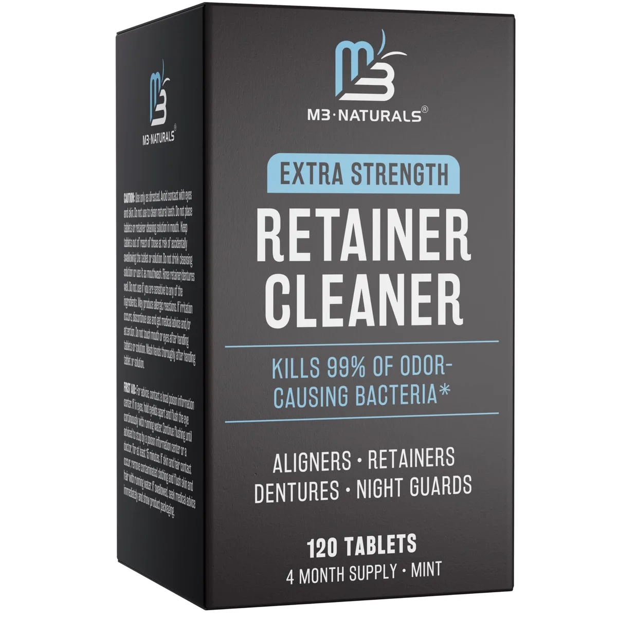 White box of 120 mint retainer cleaning tablets