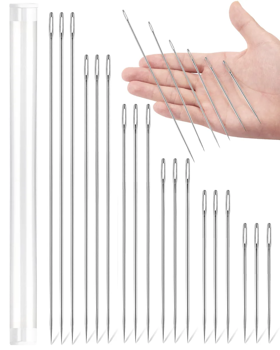 FIVEIZERO 18PCS Professional Upholstery Needles 7in Silver — product photo