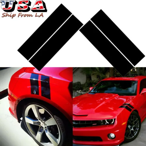 Two black vinyl decal strips each 21 by 57 centimetres on white backing