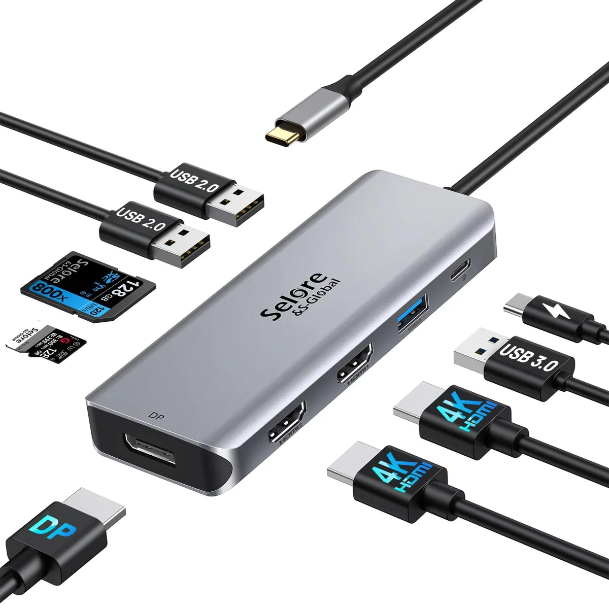  Belkin SEUC0304 9-in-1 Docking Station Dual HDMI DisplayPort 100W PD — product photo