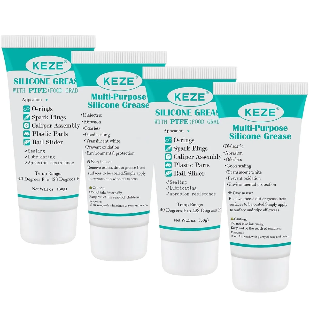  Keze Silicone Grease with PTFE 1 oz 4-Tube 92003 — product photo