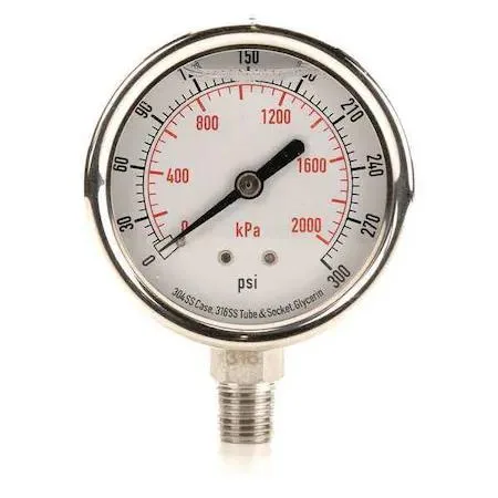 Value Brand Value Brand Commercial Pressure Gauge 0-300 psi 2 1/2 in Dial 1/4 NPT — product photo