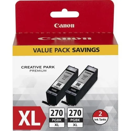Canon Canon 0319C005 PGI-270XL Pigment Black 2-pack ink cartridges (genuine brands) — product photo