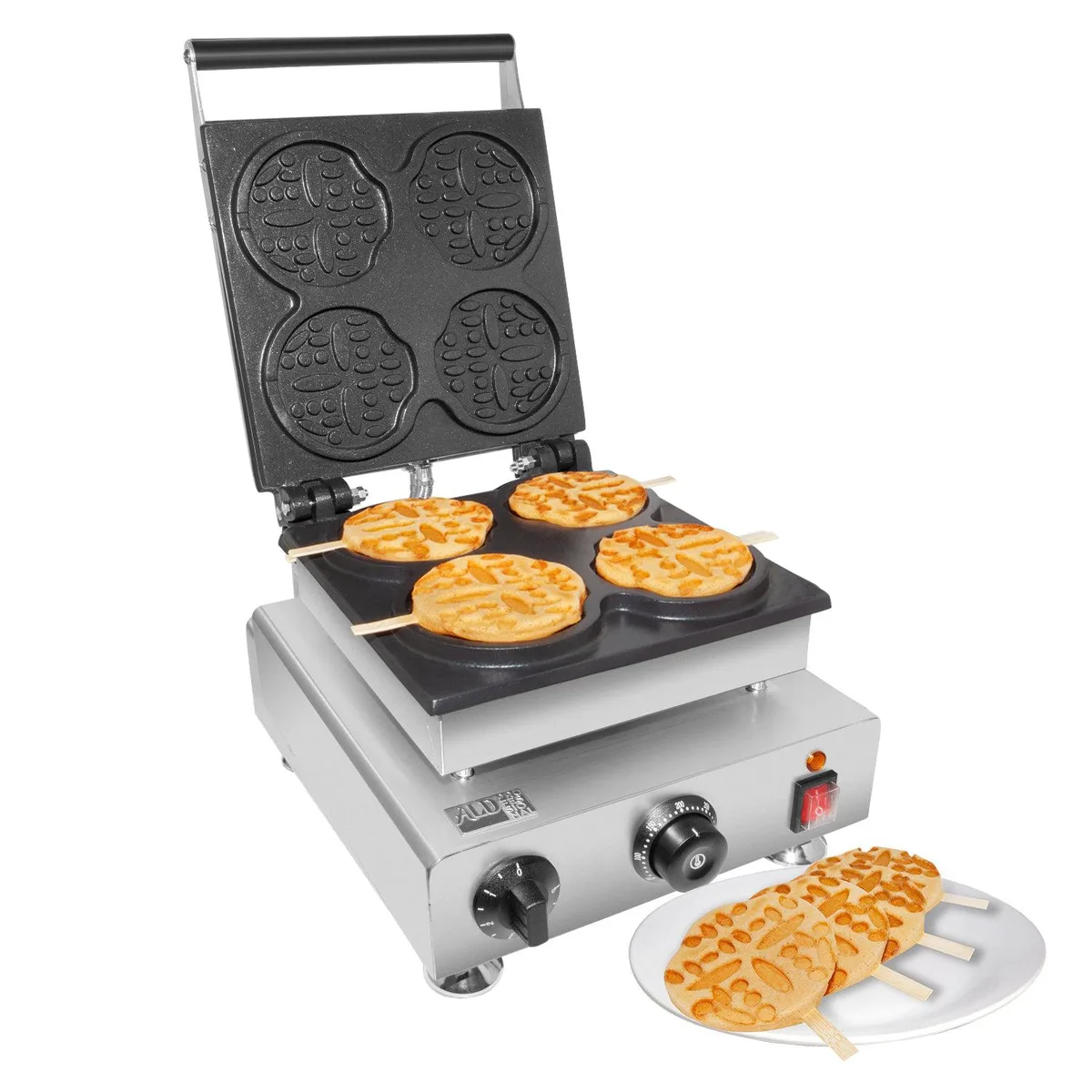 ALDKitchen ALDKitchen AP-512 Waffle Stick Maker 4 Round Waffles 1.65kW 110V Stainless Steel — product photo