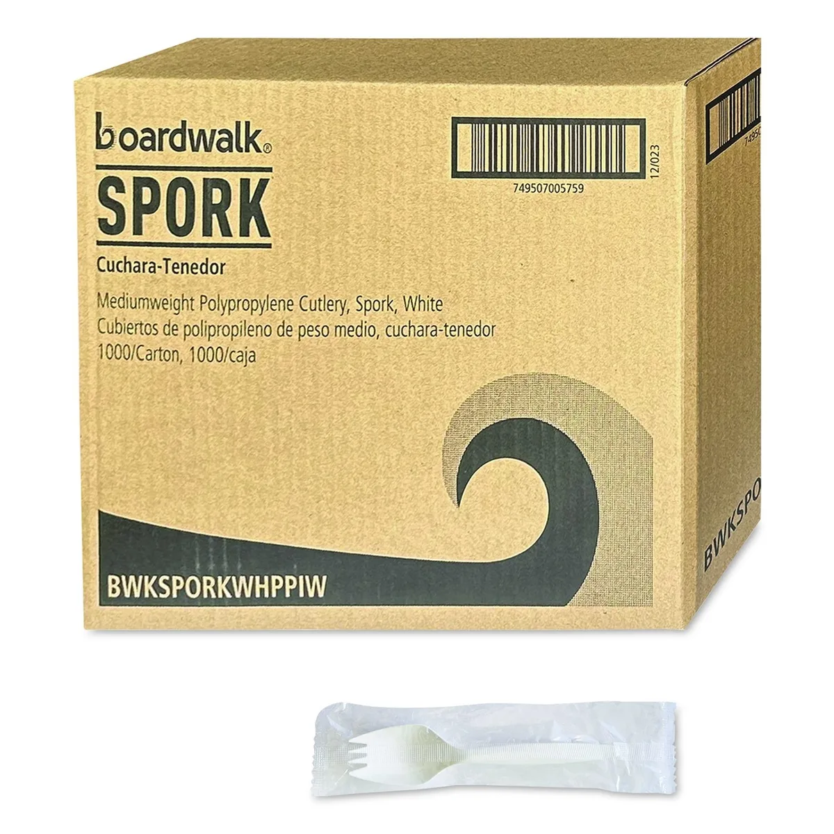 Boardwalk Boardwalk Mediumweight Wrapped Spork White 1000/Carton — product photo
