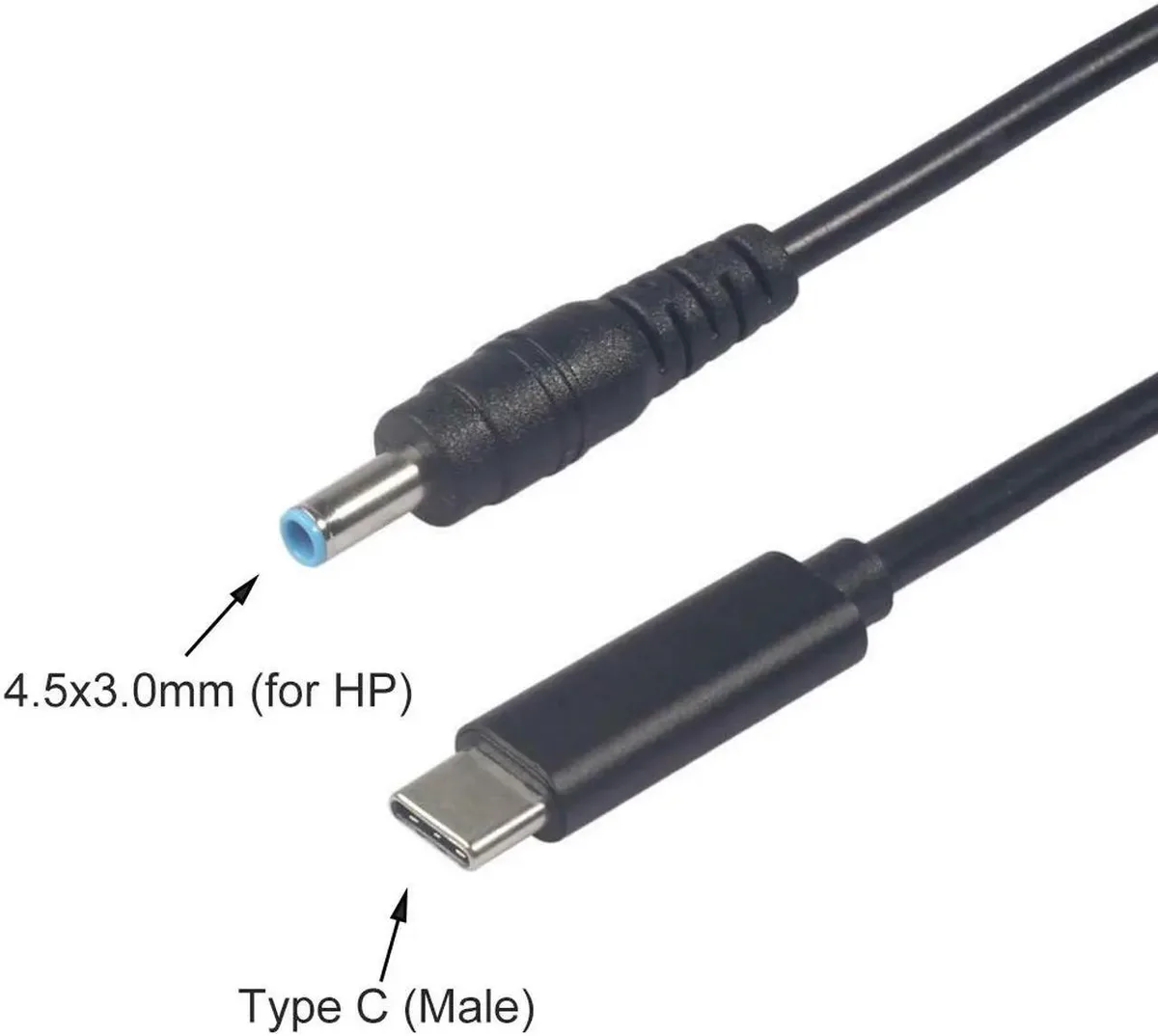 Lirealar Lirealar USB-C to HP 4.5x3.0mm PD Cable 1.5m 65W computer power adapter cord — product photo