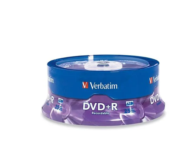 VERBATIM VERBATIM 95033 DVD+R 4.7GB 16X 25 Packs dvd media — product photo