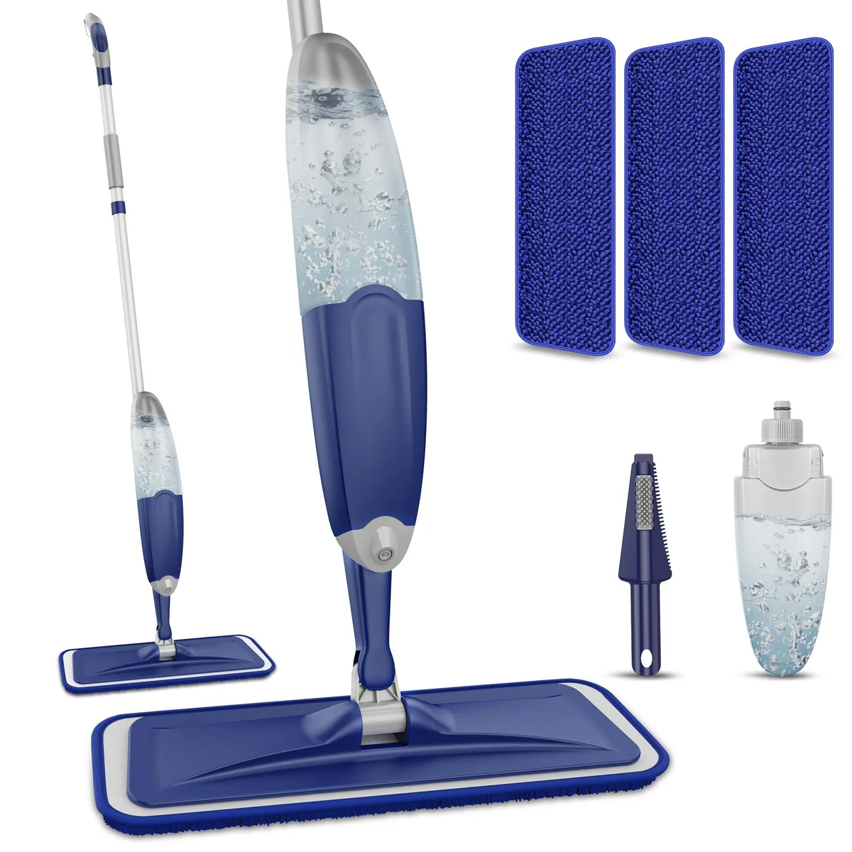 White 3M spray mop with 360° rotating head and refillable bottle