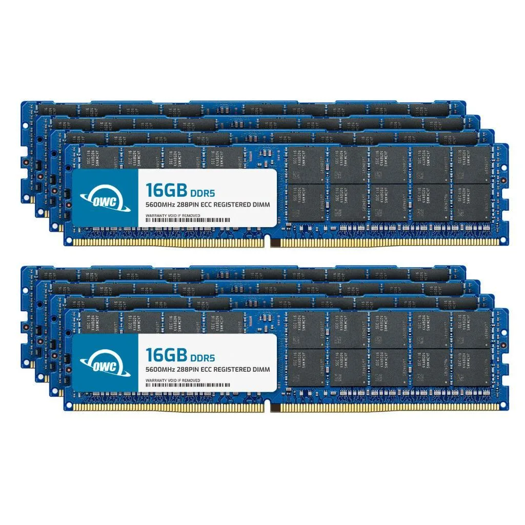 OWC OWC 128GB (8x16GB) DDR5 5600 CL46 ECC Registered RDIMM Server RAM — product photo