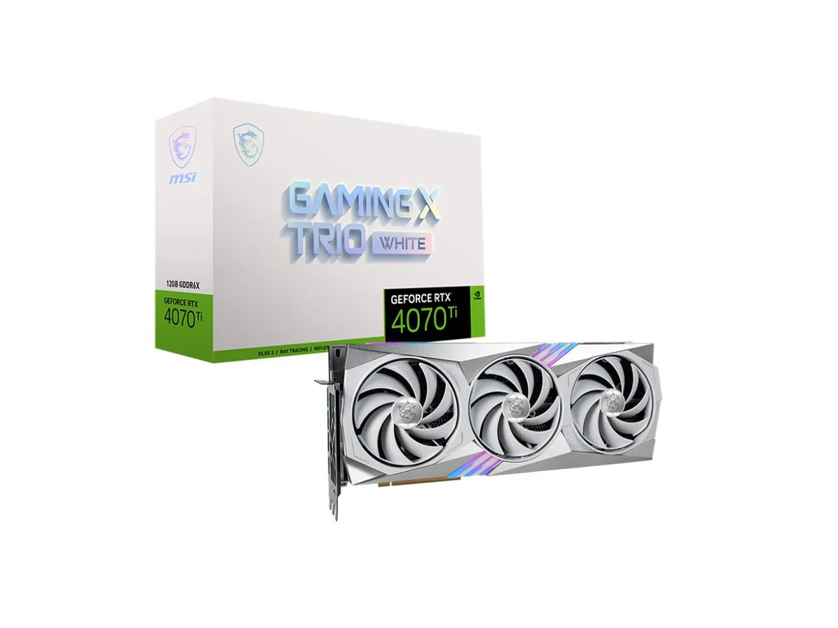 MSI MSI GeForce RTX 4070 Ti Gaming X Trio White 12G 2745 MHz graphics card — product photo