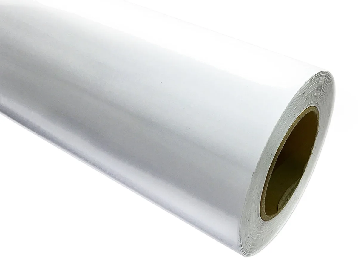 Picniva Picniva 24" x 150 ft Glossy White Repositionable Adhesive Vinyl Covering — product photo