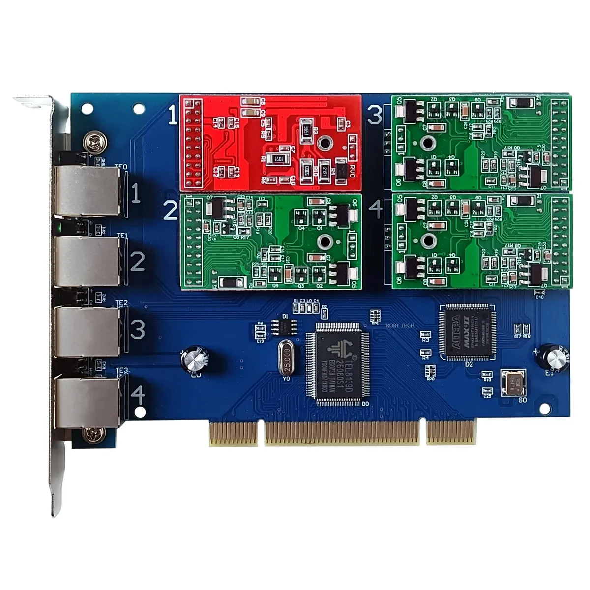 Roby Technology Co., Limited Roby Technology Co., Limited TDM410P 1 FXO 3 FXS PCI Telephone Accessory — product photo