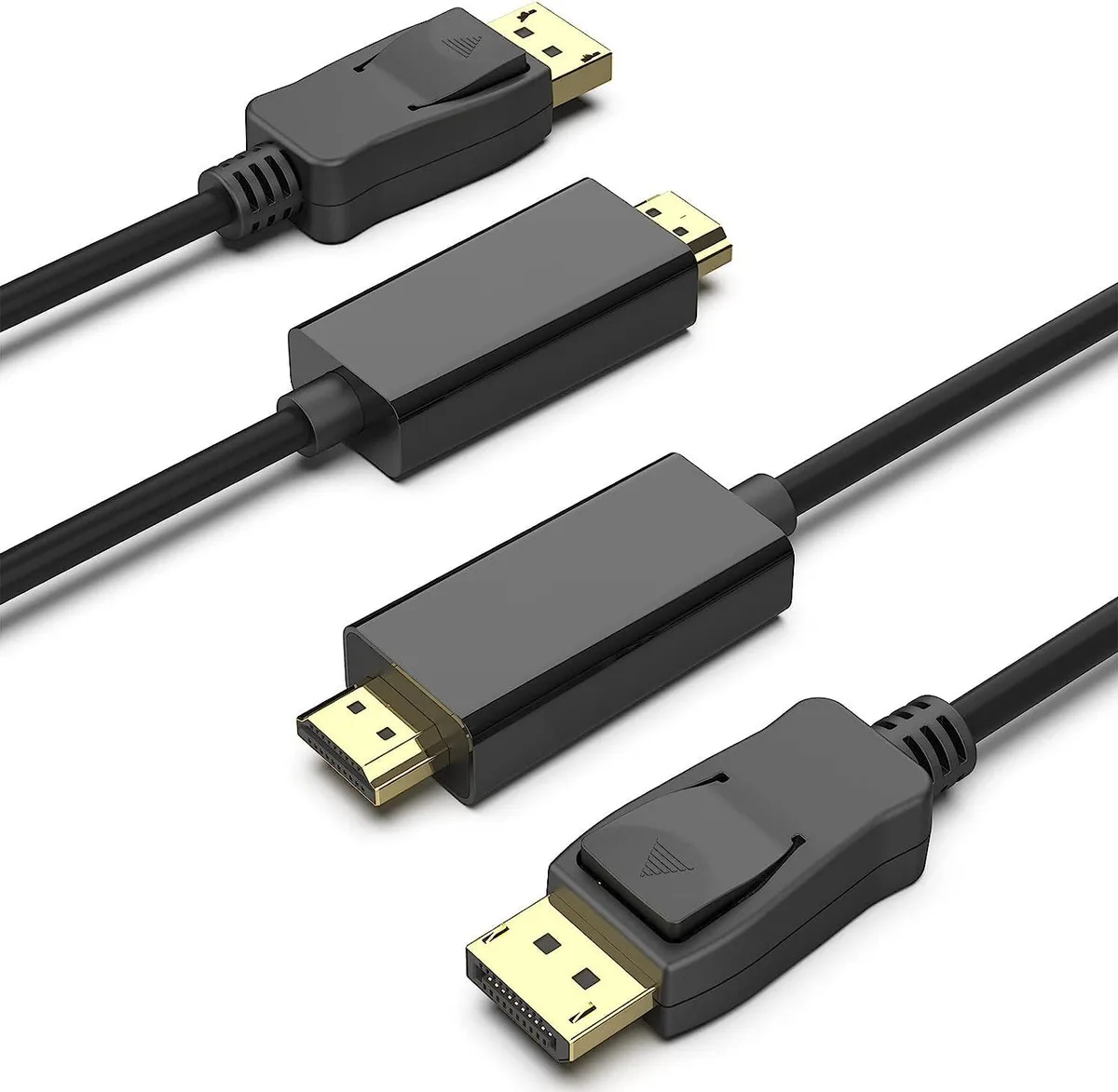 Corn Electronics Corn Electronics DisplayPort to HDMI Cable 6 ft Male to Male 2 Pack Gold-Plated 1080P — product photo