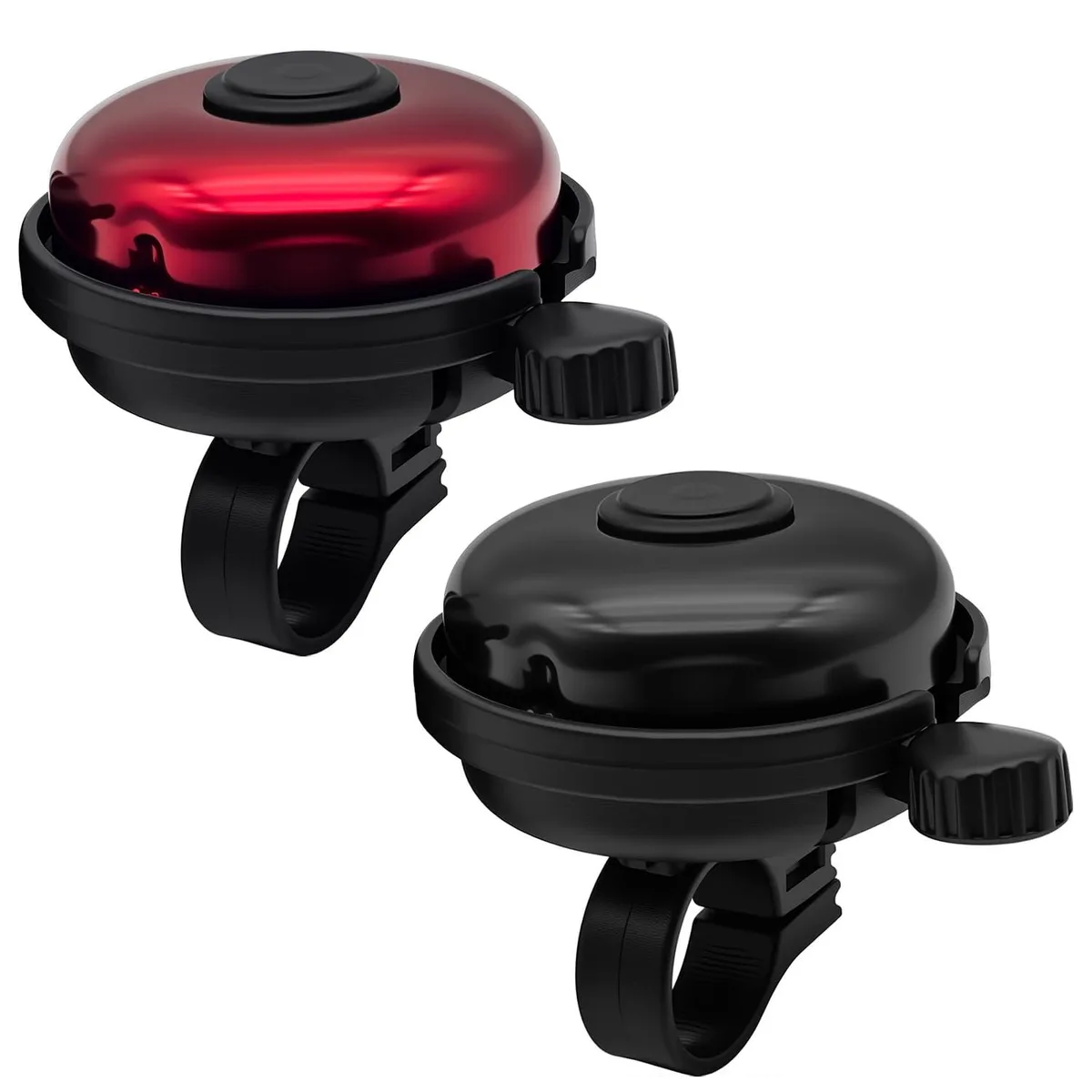  Hollywood Racks Classic Bike Bell 2 Pack Black Red 60mm — product photo