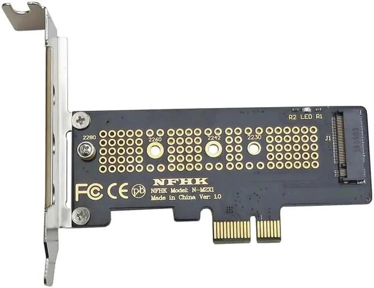 SMUGDESK SMUGDESK NVMe PCIe M.2 to PCIe x1 Adapter Card with Bracket 2230 2240 2260 2280 — product photo