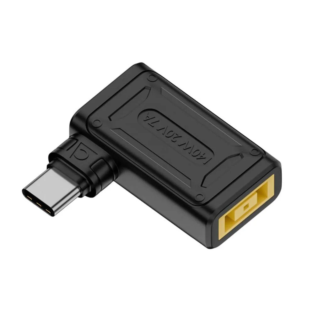 Fervit Fervit 140W 100W Rectangle Jack ThinkPad X1 Input to USB-C 90 Degree Angled Power Adapter — product photo