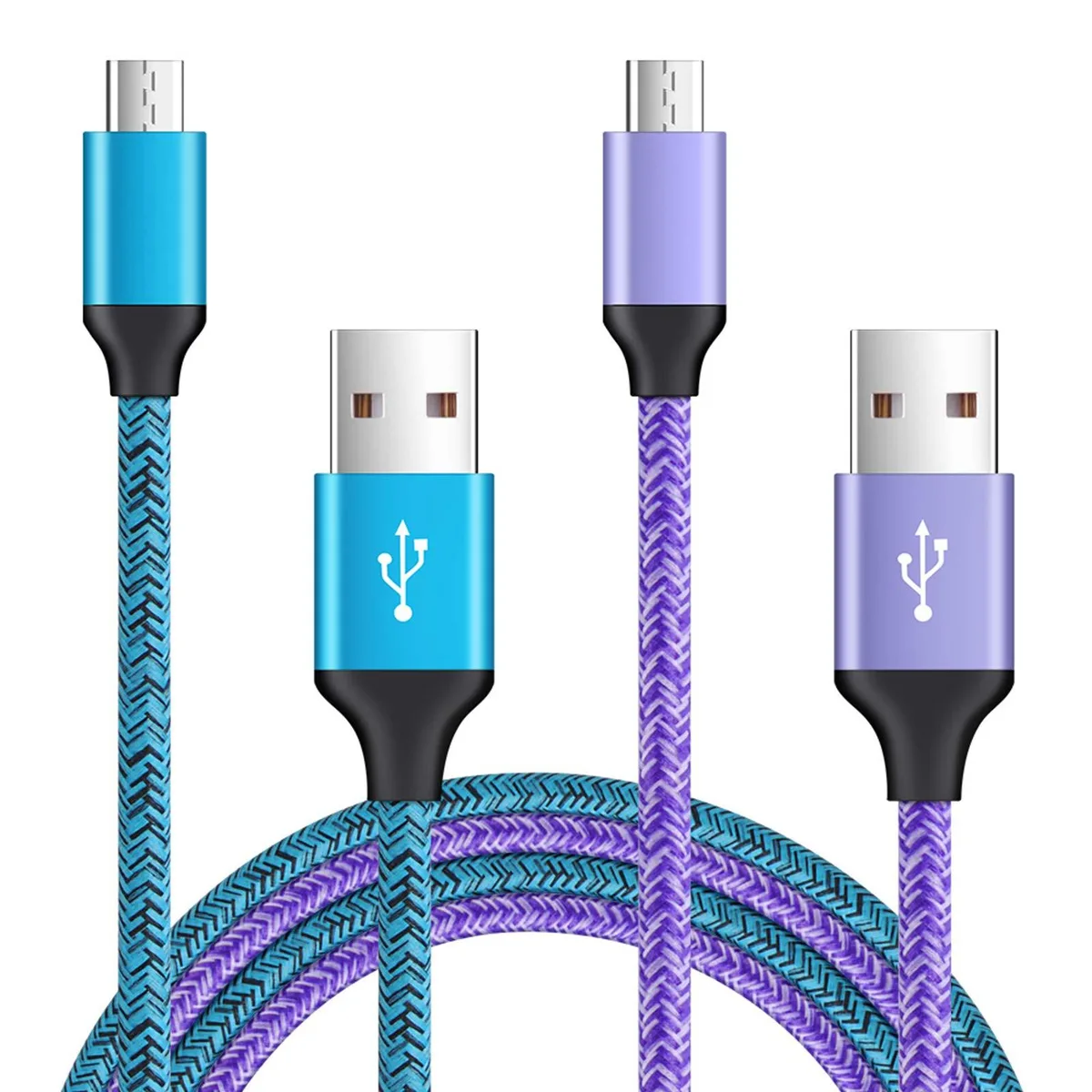  ANDHOT Micro USB Cable 2-Pack 6FT Blue Purple 480Mbps 2.4A — product photo