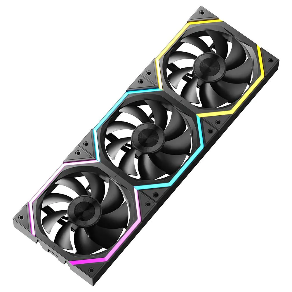 Jungle Leopard Jungle Leopard Galaxy 120mm ARGB PWM Case Fan 3-Pack Black — product photo