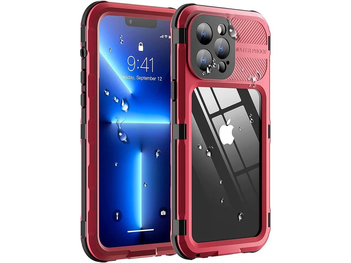 BONAEVER BONAEVER iPhone 13 Pro Max 6.7 inch Waterproof Metal Case Red — product photo