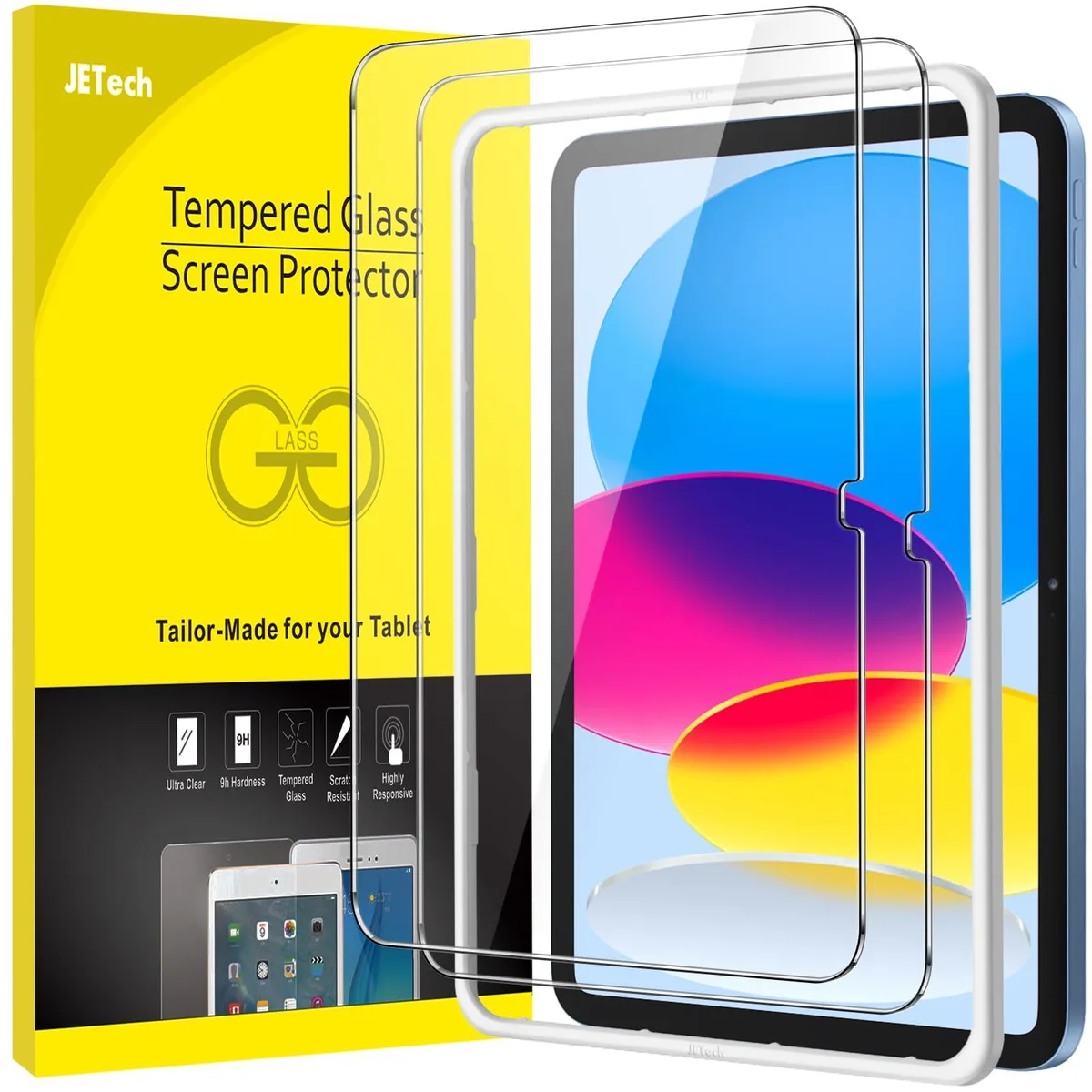 JETech 1530- Screen Protector for iPad (A16) 11th/10th Gen 2-Pack — product photo