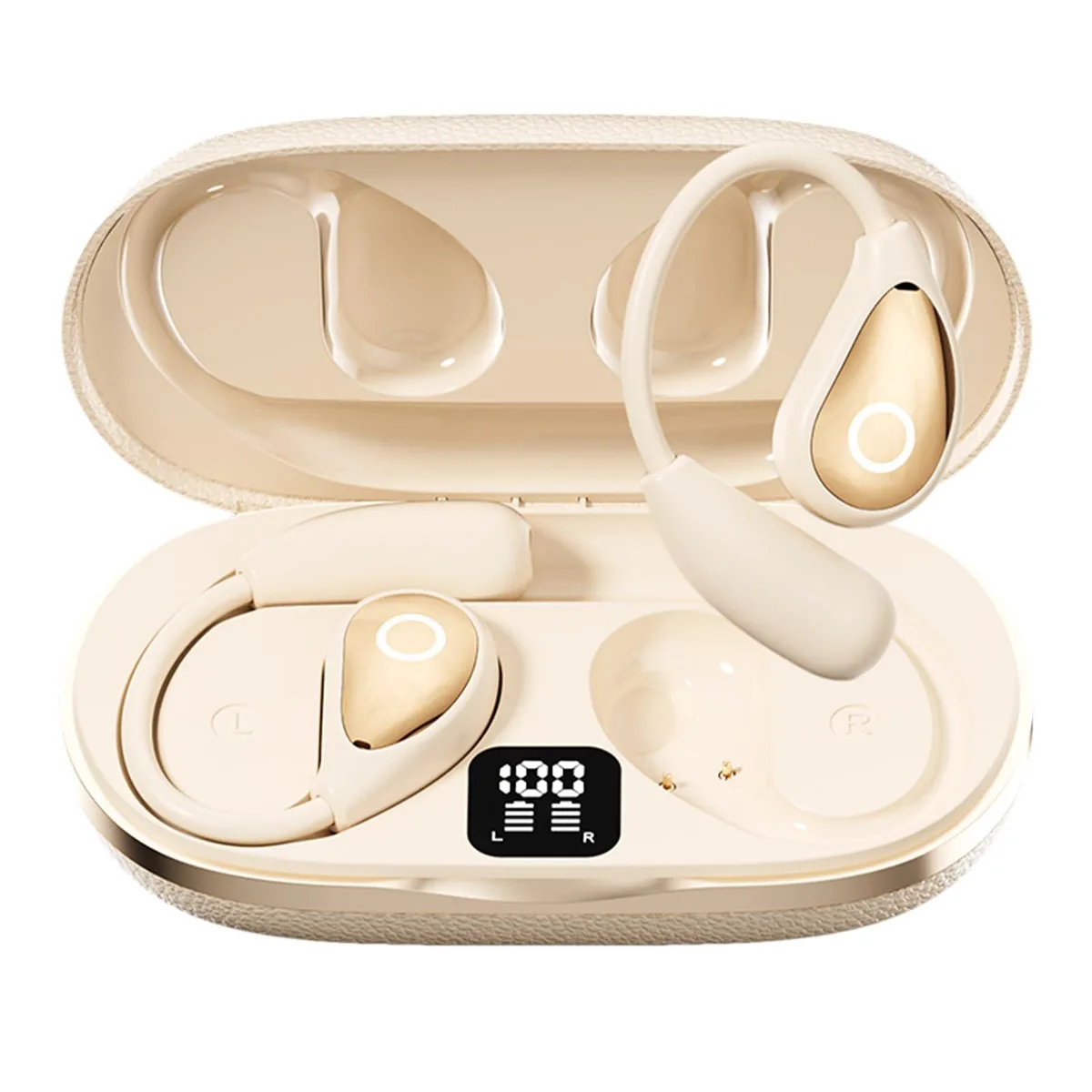 No Sew No Sew M96-OFF White open-ear headphones 14.2mm driver IP54 4h battery 10m range — product photo
