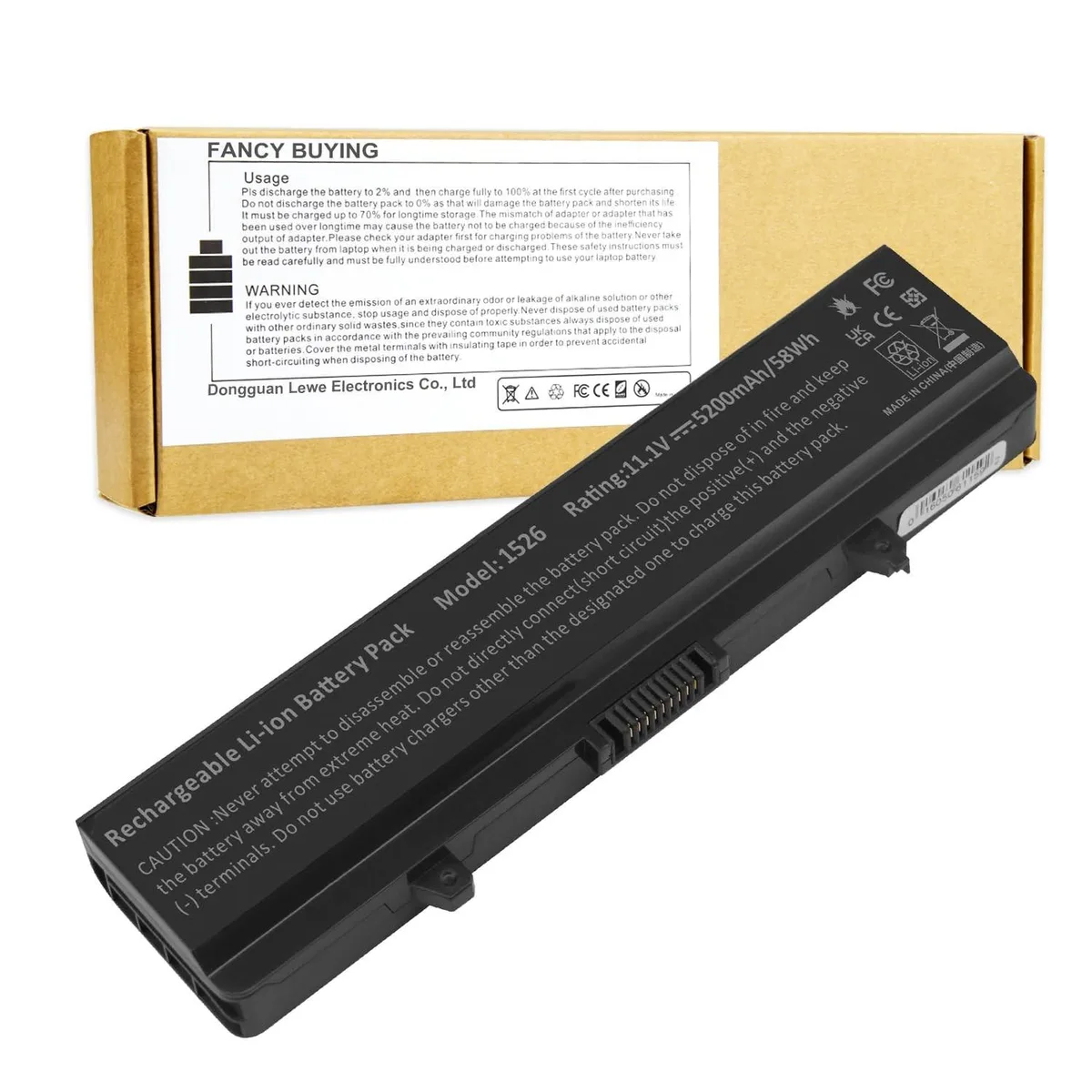 Bipra Bipra 5200mAh 11.1V 6-cell Laptop Battery for Dell 1525 1526 1545 1546 1750 1440 — product photo